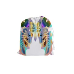 Abstract Animal Art Butterfly Drawstring Pouches (medium)  by Amaryn4rt