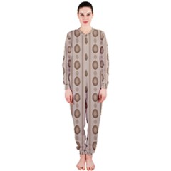 Background Rough Stripes Brown Tan Onepiece Jumpsuit (ladies)  by Amaryn4rt