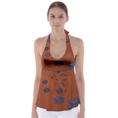 Footprints Paw Animal Track Foot Babydoll Tankini Top by Amaryn4rt