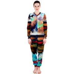 Ocean Waves Birds Colorful Sea Onepiece Jumpsuit (ladies)  by Amaryn4rt