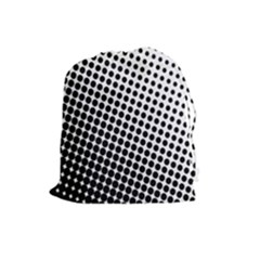 Background Wallpaper Texture Lines Dot Dots Black White Drawstring Pouches (large)  by Amaryn4rt