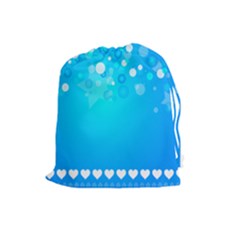 Desktop Banner Postcard Hearts Drawstring Pouches (large)  by Amaryn4rt
