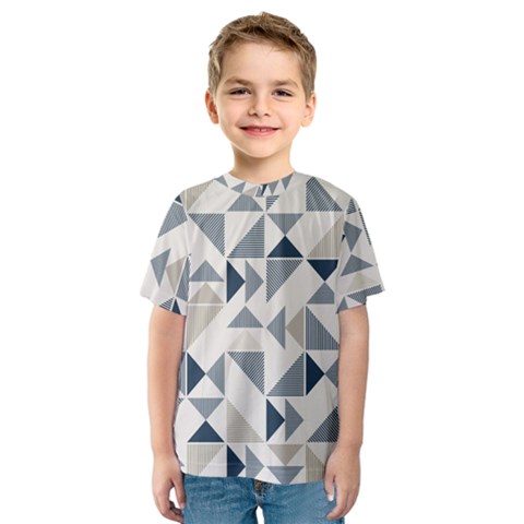 Geometric Triangle Modern Mosaic Kids  Sport Mesh Tee by Amaryn4rt