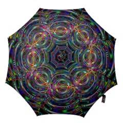 Wave Line Colorful Brush Particles Hook Handle Umbrellas (small) by Amaryn4rt