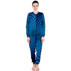 Abstract Fractal Blue Background Onepiece Jumpsuit (ladies)  by Amaryn4rt