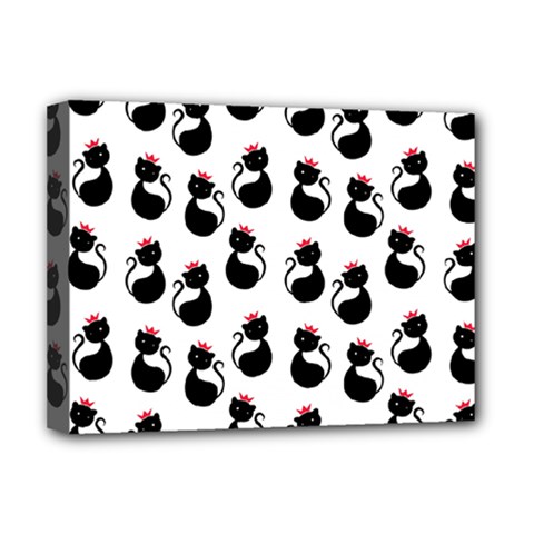 Cat Seamless Animal Pattern Deluxe Canvas 16  X 12   by Amaryn4rt