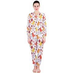 Animal Pattern Happy Birds Seamless Pattern Onepiece Jumpsuit (ladies)  by Amaryn4rt