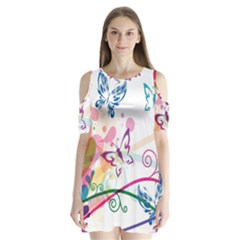 Butterfly Vector Art Shoulder Cutout Velvet  One Piece by Amaryn4rt