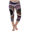 Ethnic Pattern Ornaments And Coffee Cups Vector Capri Yoga Leggings View1