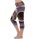 Ethnic Pattern Ornaments And Coffee Cups Vector Capri Yoga Leggings View2