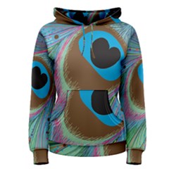 Peacock Feather Lines Background Women s Pullover Hoodie by Simbadda