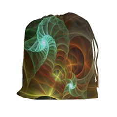 Art Shell Spirals Texture Drawstring Pouches (xxl) by Simbadda