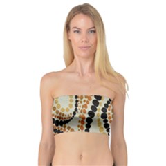 Polka Dot Texture Fabric 70s Orange Swirl Cloth Pattern Bandeau Top by Simbadda