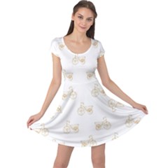 Retro Bicycles Motif Vintage Pattern Cap Sleeve Dresses by dflcprintsclothing