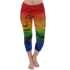 Rainbow Trump  Capri Winter Leggings  by Valentinaart