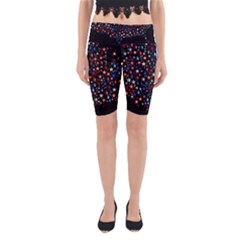 America Usa Map Stars Vector  Yoga Cropped Leggings by Simbadda