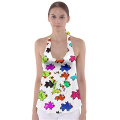 Fishes Marine Life Swimming Water Babydoll Tankini Top by Simbadda