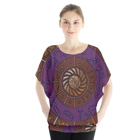 Zodiak Zodiac Sign Metallizer Art Blouse by Simbadda