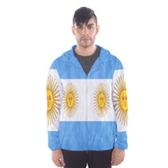 Argentina Texture Background Hooded Wind Breaker (men) by Simbadda