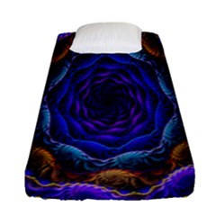 Flowers Dive Neon Light Patterns Fitted Sheet (single Size) by Simbadda