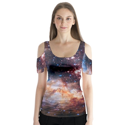 Celestial Fireworks Butterfly Sleeve Cutout Tee  by SpaceShop
