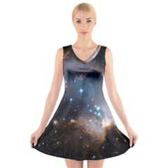 New Stars V-neck Sleeveless Skater Dress by SpaceShop