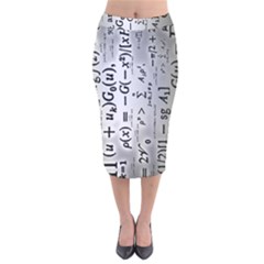 Science Formulas Velvet Midi Pencil Skirt by Simbadda