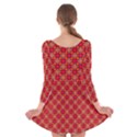 Abstract Seamless Floral Pattern Long Sleeve Velvet Skater Dress View2