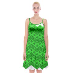 Shamrocks 3d Fabric 4 Leaf Clover Spaghetti Strap Velvet Dress by Simbadda