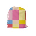 Colorful Squares Background Drawstring Pouches (Large)  View2