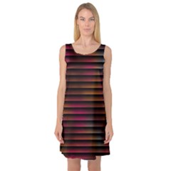 Colorful Venetian Blinds Effect Sleeveless Satin Nightdress by Simbadda