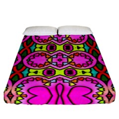 Love Hearths Colourful Abstract Background Design Fitted Sheet (california King Size) by Simbadda