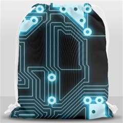 A Completely Seamless Background Design Circuitry Drawstring Bag (large) by Amaryn4rt