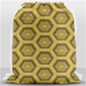 Golden 3d Hexagon Background Drawstring Bag (Large) View1
