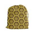 Golden 3d Hexagon Background Drawstring Pouches (Extra Large) View1