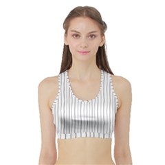 Hand Drawn Lines Pattern Sports Bra With Border by TastefulDesigns