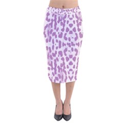Purple Leopard Pattern Velvet Midi Pencil Skirt by Valentinaart