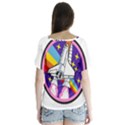 Badge Patch Pink Rainbow Rocket Flutter Sleeve Top View2