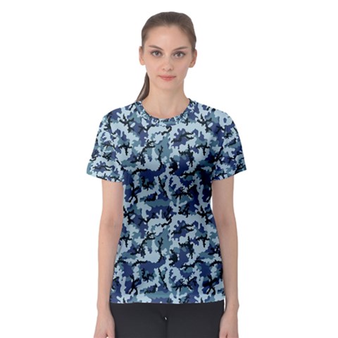 Navy Camouflage Women s Sport Mesh Tee by sifis