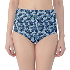 Navy Camouflage High-waist Bikini Bottoms by sifis