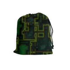 A Completely Seamless Background Design Circuit Board Drawstring Pouches (large)  by Simbadda