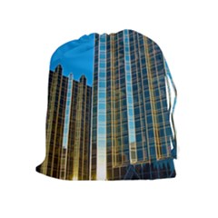 Two Abstract Architectural Patterns Drawstring Pouches (extra Large) by Simbadda