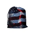 Grunge American Flag Background Drawstring Pouches (Large)  View2