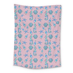 Seahorse Pattern Medium Tapestry by Valentinaart
