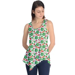 Green Vegetable Pattern Sleeveless Tunic Top by CoolDesigns