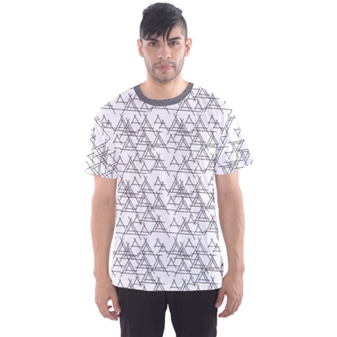 Gray Black And White Pattern Abstract Men s Sport Mesh Tee by CoolDesigns