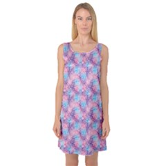 Purple Violet Abstract With Sparks Floral Sleeveless Satin Nightdress by CoolDesigns