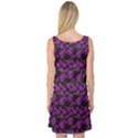 Dark Floral Pattern With Orchids Hand Drawing Sleeveless Satin Nightdress View2