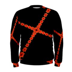 Red Fractal Cross Digital Computer Graphic Men s Sweatshirt by Simbadda