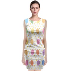 Balloon Star Rainbow Sleeveless Velvet Midi Dress by Mariart